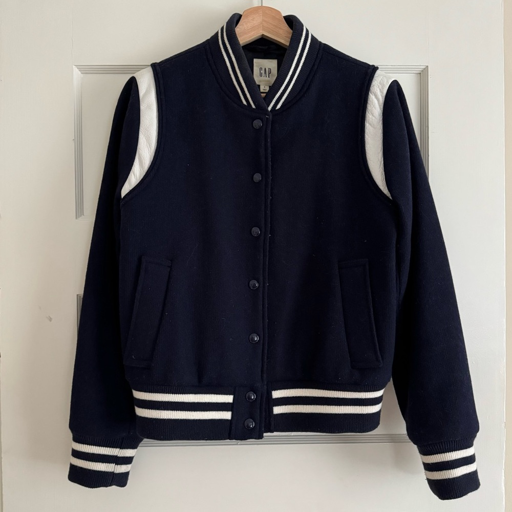 Gap Wool & Leather Bomber Jacket